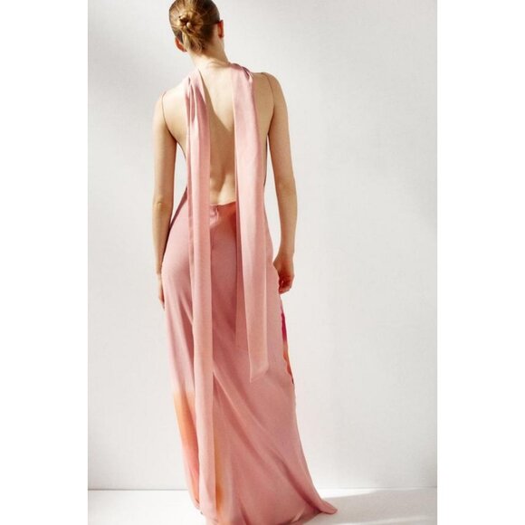 ZARA LONG PRINTED DRESS WITH SCARF - Picture 5 of 8